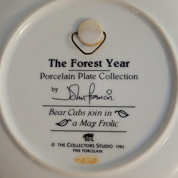 3/$30 Forest YEAR 1982 Bear Cubs Join in a May Frolic Porcelain Nature Plate - Picture 3 of 5